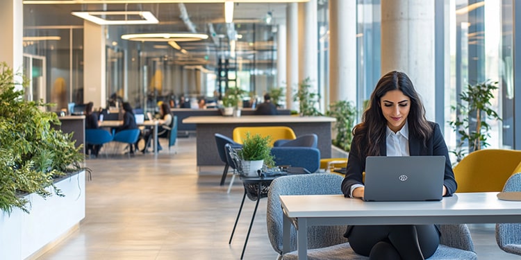 Flexible desk seating layout
